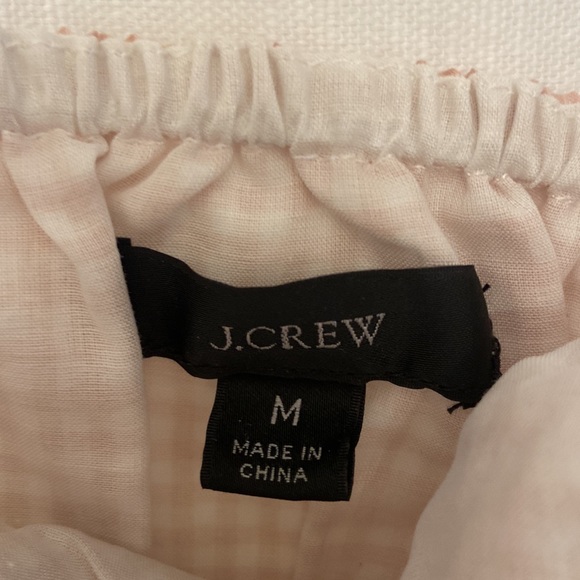 J Crew Gingham Smocked Waist tank top! New without tags. Front tie with V. - Picture 8 of 15